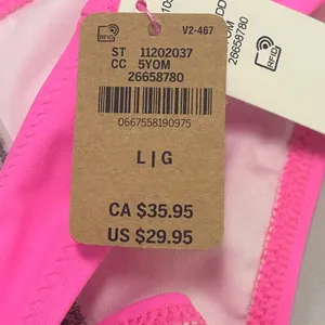 PINK Victoria's Secret Neon Pink V-Front High Leg Bikini Bottom Large NWT thumbnail 5