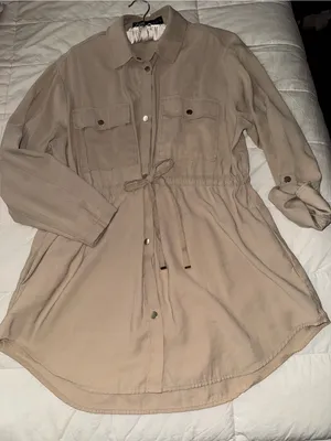 Zara Beige Drawstring Utility Jacket thumbnail 9