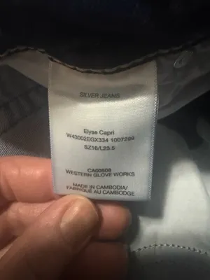 Silver Jeans Co Elyse Mid Rise Whiskered Capri Denim Pants Size 16. thumbnail 6