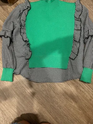Green and houndstooth cardigan thumbnail 2
