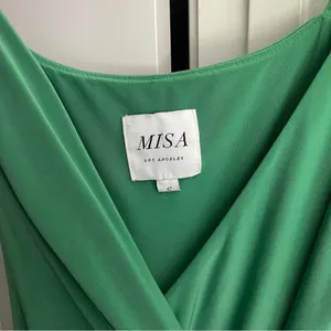 Misa LA Veronika‎ Kelly Green Maxi Dress Wrap Front Stretch Wrinkle Free thumbnail 2