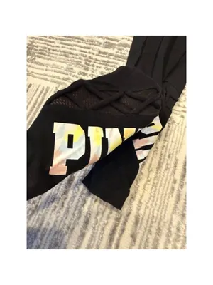 Pink Victoria's Secret Yoga women's small black leggings thumbnail 3