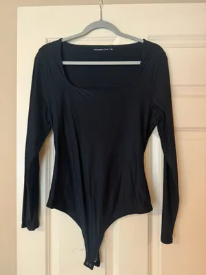 Abercrombie Long Sleeve Bodysuit Black thumbnail 1