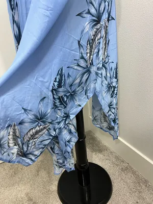 New Seafolly Small Pool Blue Tahitian Night Scarf Handkerchief Hem Midi Dress thumbnail 10