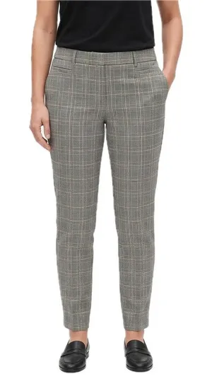 Banana Republic Sloan Plaid Black Tan Slim Leg Trousers Pants size 12 Pockets thumbnail 1