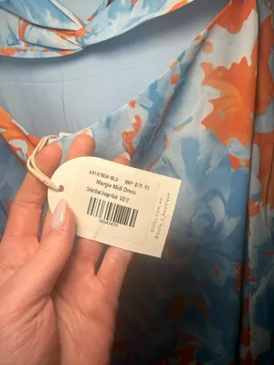 Billy J Boutique Midi Dress Blue/Orange Floral thumbnail 6
