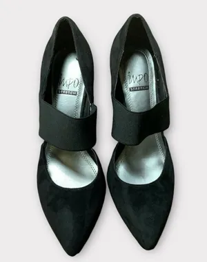 Women’s Impo Stretch Black Suede Kitten Heel Shoes Size 8 Pointed Toe thumbnail 8