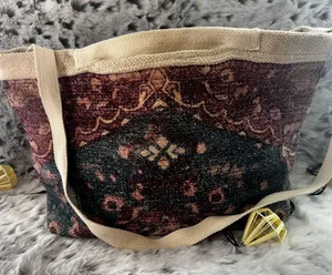 Urban Outfitter Purple Large Chenille Tote Bag. 21 x 12 x 8 thumbnail 1