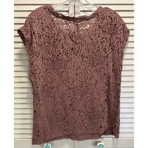 Mossimo Holey Paisley Short Cap Sleeve Round Neck Top Size XL Soft thumbnail 4