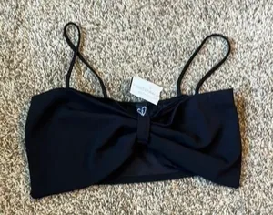 Windsor NWT Sz S Adorable Black Crop Top W Large Bow thumbnail 6