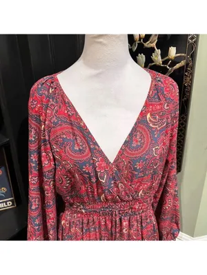 Anthropologies Chaudry Boho Paisley Smocked Waist Maxi Dress - Size Small thumbnail 2