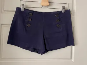 Tory Burch High-Waisted Navy Blue shorts thumbnail 1