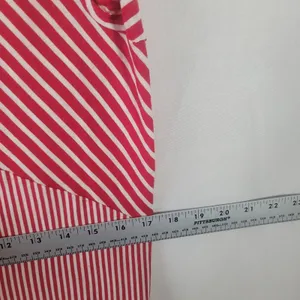 BLEU Stripe Asymmetric Hem Tunic Top XL Red White Multi Directional Long Sleeve thumbnail 5