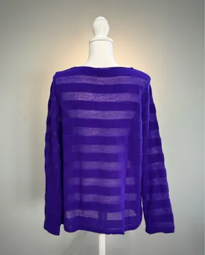 Purple Chico’s Boatneck Sweater Size 3 (16) EUC thumbnail 2