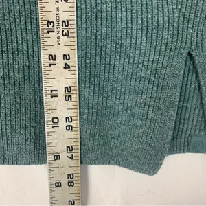 Lululemon womens size 10 merino wool sweater green knit pullover crew neck tide thumbnail 8