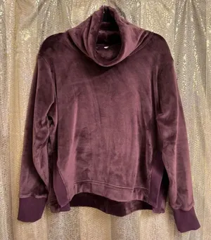 Athleta Double Cozy Karma Funnel Neck Burgundy Boxy Fit Medium thumbnail 1