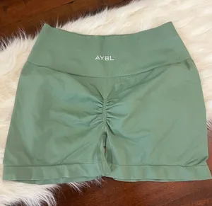 AYBL Scrunch Butt Seamless Biker Shorts Sage Green High Waist Large 3” inseam thumbnail 1
