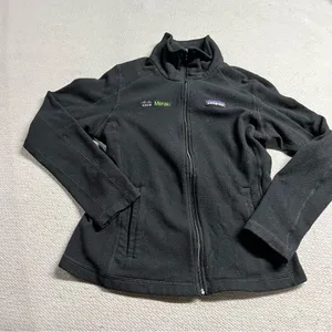 PATAGONIA Micro D® Full Zip Black Branded Fleece Pullover Women's Size Small EUC thumbnail 1
