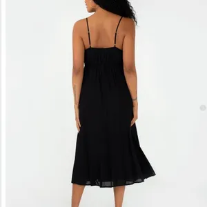 Lovestitch Women's Size Small Slow Dance Slip Dress Black Midi Sleeveless V-Neck thumbnail 2