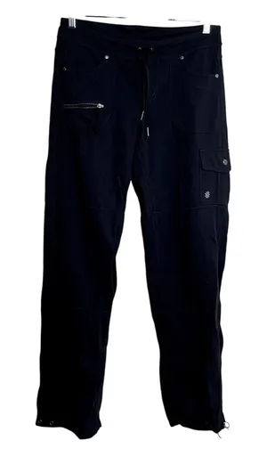 Athleta straight leg trousers women's size S‎ black workout pants nylon spandex thumbnail 1