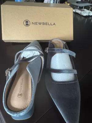 Newbella grey Mary Jane velvet slip on size 11 thumbnail 1