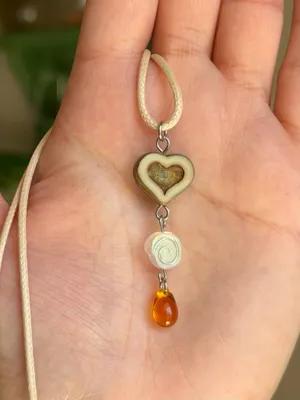 Handmade Czech glass beads fairy whimsy cute necklace🍃🌀🩵 thumbnail 2