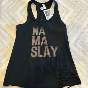 Ali & Joe Women’s ‘Nama Slay’ Black Cut Custom Tank Top thumbnail 1