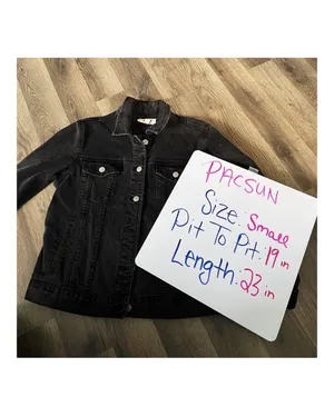 PacSun Black Jean Jacket Oversized thumbnail 8