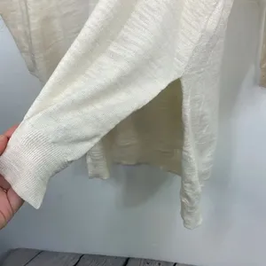 Anthropologie Moth Womans Ivory Tan Sweater Oversized Long Tunic Slits size XS thumbnail 9