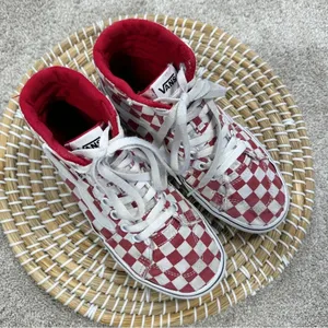 Vans Women’s Filmore High-Top Checkerboard Red Lace Up Sneakers Size 6 thumbnail 4