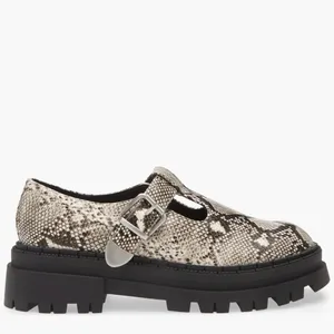 Steve Madden NEW Kamlee Lug Sole Mary Jane Snakeskin Shoe Comfort SZ-10 thumbnail 5