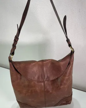 Diba True Leather Shoulder Bag Boho Slouchy Hobo Brown Whimsigoth Hippie Fairy thumbnail 1