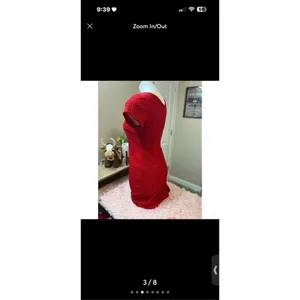David Warren Petites Vintage Red Sequin V-Neck Cap Sleeve Sheath Dress Size 4P thumbnail 10