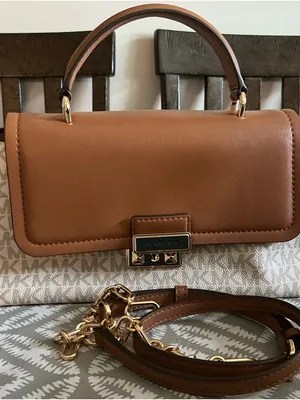 Michael Kors Laila Small Satchel Vanilla Acorn MK Logo Chain Crossbody thumbnail 5