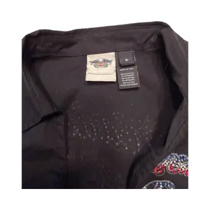 Harley-Davidson Womens Black Rhinestone Eagle Zip Front Sleeveless Shirt Small thumbnail 3