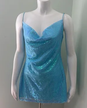 Lucy In The Sky blue sequin dress thumbnail 4