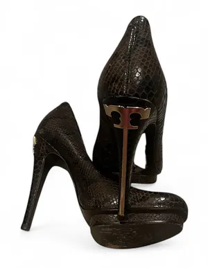 Tory Burch Jude Amazing Snakeskin Leather Stiletto Heel Platform Shoes Pumps 8.5 thumbnail 1
