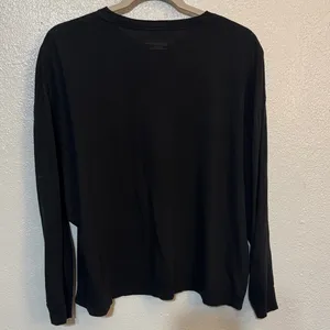 Victoria's Secret Black Bling Long Sleeve Lounge Shirt Rhinestone Logo Signature thumbnail 5