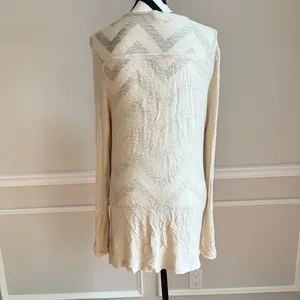 WE THE FREE PEOPLE Miss Rose Top Womens Beige Surplus Blouse‎ Long Sleeve Medium thumbnail 6