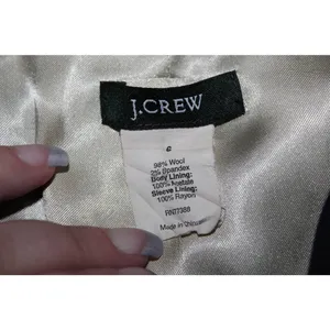 Women J. Crew Schoolboy Jacket 17072 Navy Blue Gold Wool Blazer Suit Coat Size 6 thumbnail 3