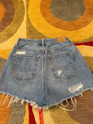 American Eagle Outfitters Highest Rise Mom Shorts Denim Jean Shorts Distressed 0 thumbnail 6