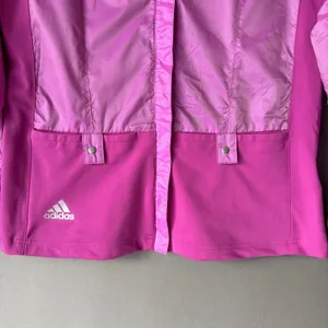 Adidas‎ Sporty Chic Outdoors Performance Full Zip Windbreaker Jacket M Pink thumbnail 4