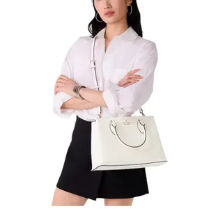 Kate Spade Harper Satchel Parchment Pebbled Leather Crossbody Tote Shoulder Bag thumbnail 14