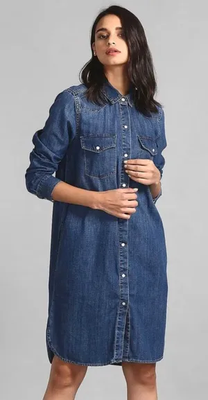 EUC Gap 100% Cotton Western Denim Button Down Dress thumbnail 1