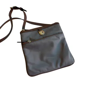 Michael Kors Jet Set Brown Nylon Leather Trim Crossbody Travel Bag 8.5x8 in GUC thumbnail 5