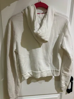 Brandy Melville White Zip-Up Hoodie thumbnail 2