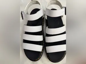 Dr. Martens White Triple-Strap Sandals with Black Sole size 9 NWOB thumbnail 5