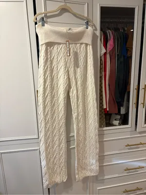 RARE BNWT Skims Snow Bunny Knit Foldover Pant in Snow XL thumbnail 3