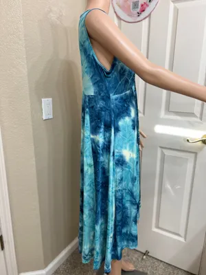 One World colorful blue dress size L thumbnail 2