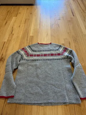 Vintage Y2K Old Navy 100% Lambswool Fair Isle Snowflake Crewneck Sweater Sz XL thumbnail 6